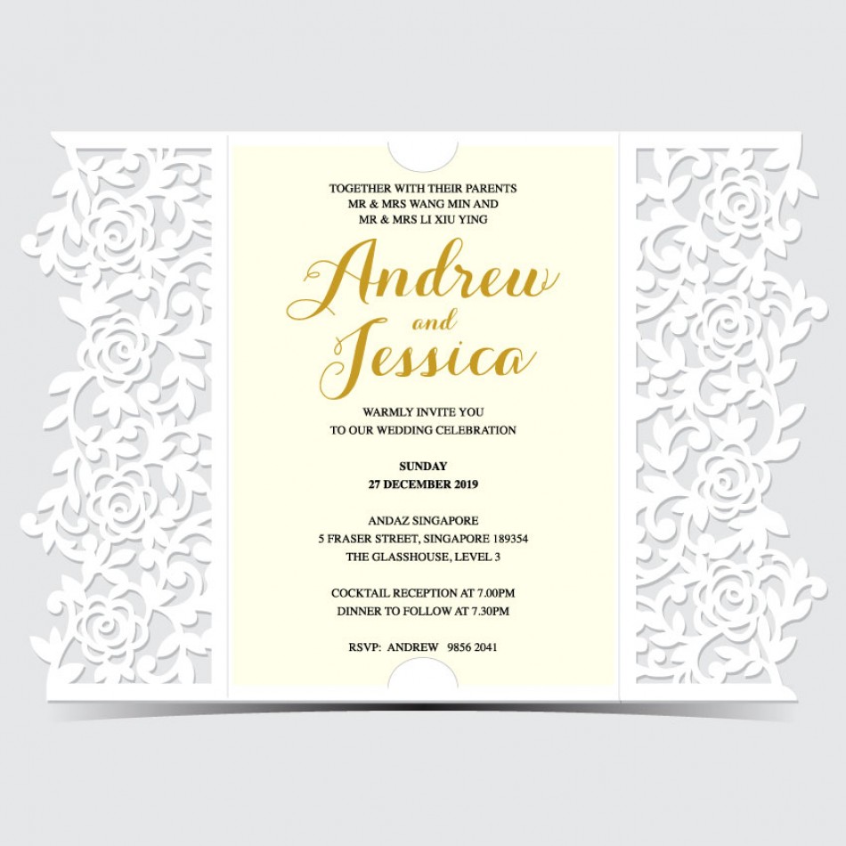 Customized UV Print with Laser Cut Wedding Card Customized UV Print with Laser Cut Wedding Card