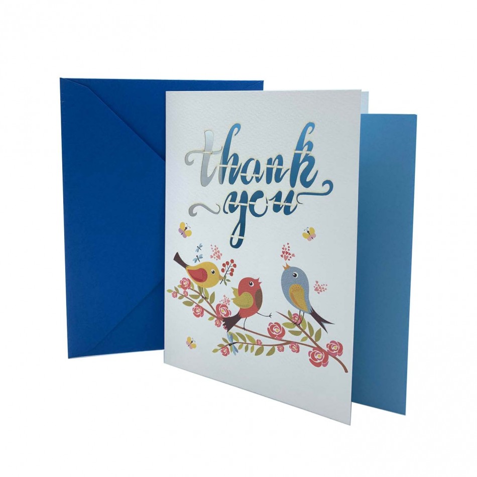 Thank You Card with laser cut CS1175-02 110x155mm Thank You Card with laser cut CS1175-02 110x155mm